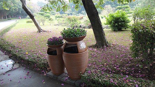 汕頭玻璃鋼花盆垃圾桶,點(diǎn)綴公園好環(huán)境。